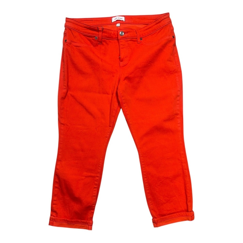 Lila Ryan Women's Orange Cropped Ankle Jeans 32P Petite